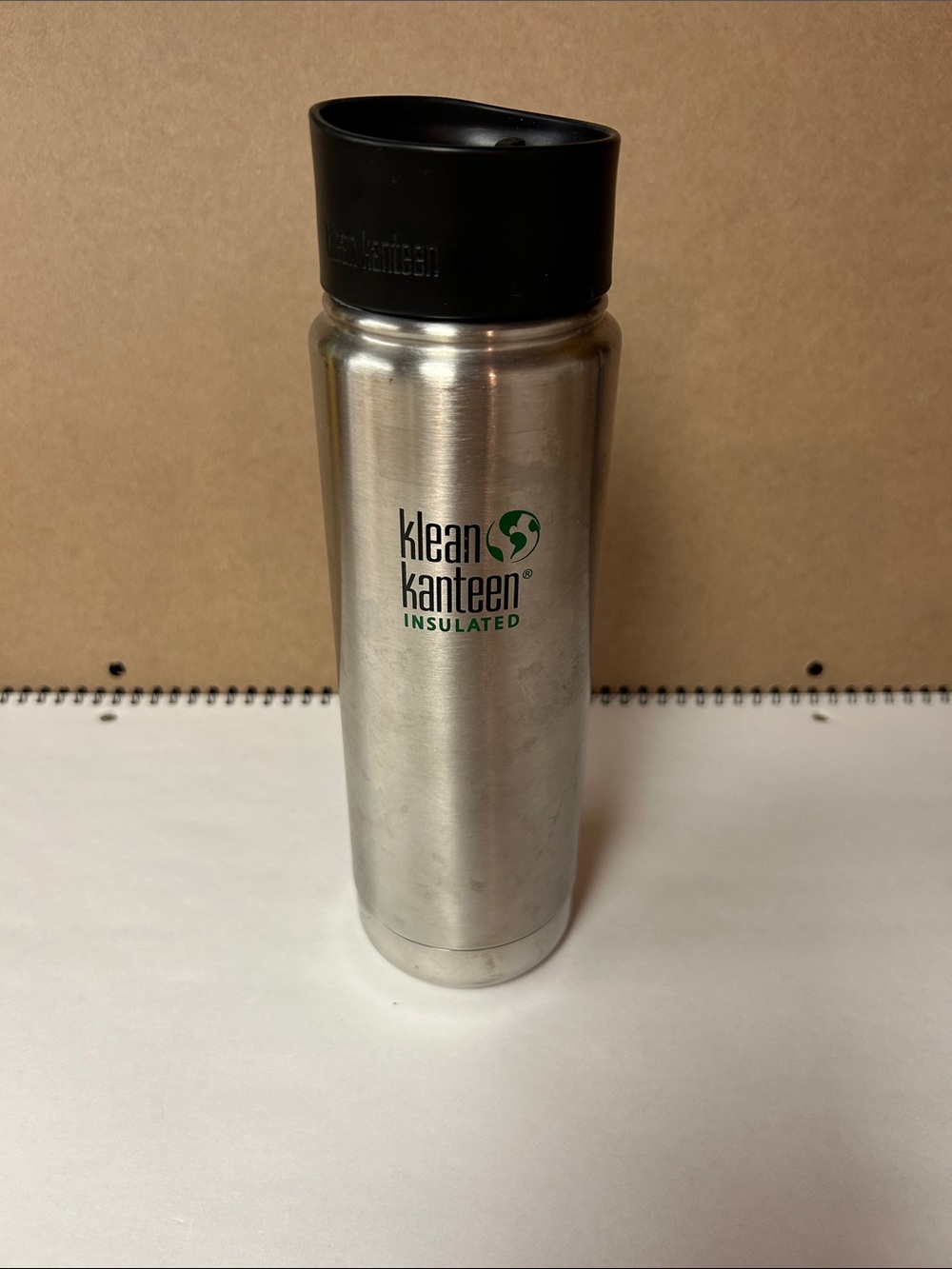 Klean Kanteen Insulated Stainless Bottle - Silver with Black Lid